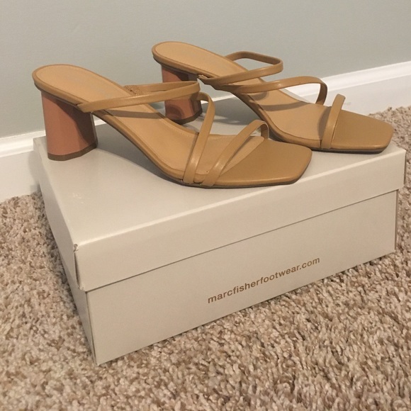 Marc Fisher Shoes - Marc Fisher Aliana Sandal Square Toe Cognac